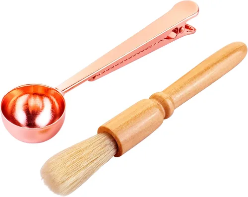 Vista 10 de Cepillo de limpieza para molinillo de café, mango de madera y cerdas naturales, cepillo de espresso para polvo de madera, accesorios para grano
