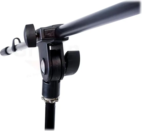 Vista 3 de GRIFFIN Paquete de 2 soportes para micrófono (serie StageLOCK) – Base de trípode con brazo telescópico, cables XLR de micrófono, clips – cable de 20
