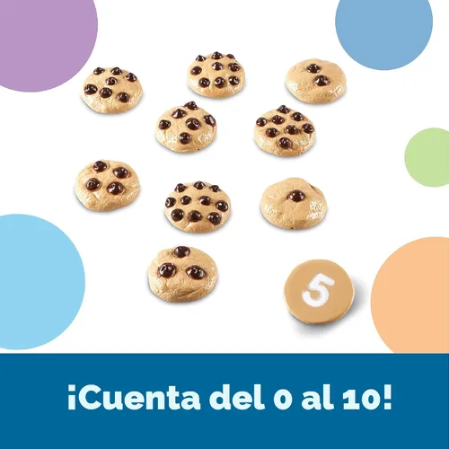 Vista 3 de Learning Resources Smart Counting Cookies - Alimentos de juego de chispas de chocolate, actividades preescolares, juguete sensorial para niños