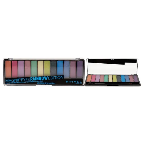 Vista 16 de Rimmel London Magnif'Eyes Paleta de sombras de ojos, 12 tonos, fórmula mezclable, versátil, 008, Electric Violet, 0.5 oz
