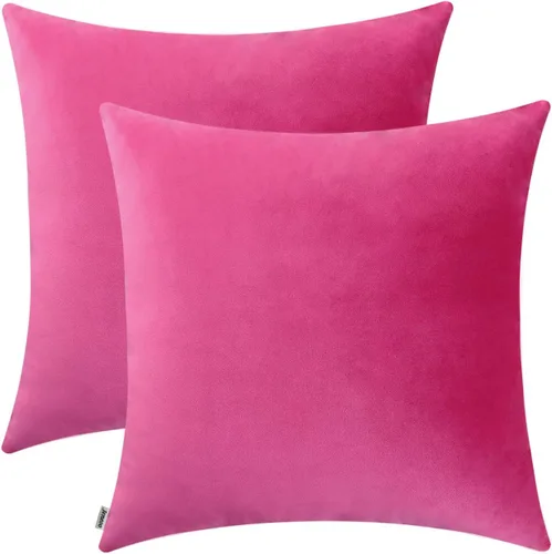 Vista 10 de Jeneoo Juego de 2 fundas decorativas para cojines de terciopelo suave y cómodo, funda sólida para cojín de sofá, decoración