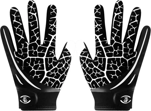 Vista 12 de Guantes de fútbol americano para niños, guantes receptores de fútbol americano juvenil, excelente agarre con silicona adhesiva, antideslizantes