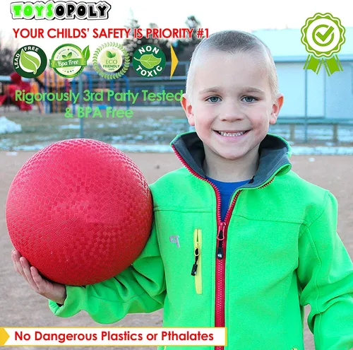 Vista 3 de Pelotas para patio de recreo de 13 pulgadas, 2 varietales de kickball para niños y adultos – Pelota Dodge Bouncing, balonmano, juego cuadrado