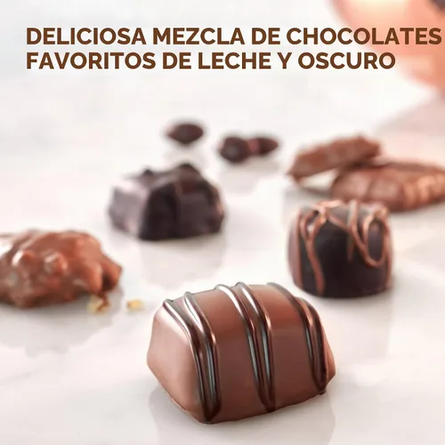 Vista 5 de Russell Stover, Surtido de chocolate negro y leche, caja de regalo de chocolate, 9.4 onzas (17 piezas)