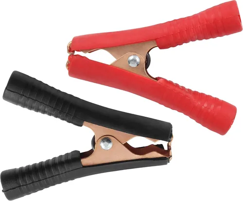 Vista 2 de 10 pinzas de cocodrilo aisladas de 100 A, abrazaderas eléctricas de cocodrilo resistentes, cable de repuesto de batería, clips de puente con resorte