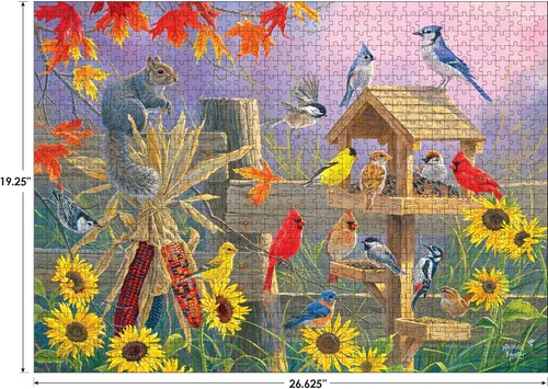Vista 3 de RoseArt - Abraham Hunter - Autumn Gathering - Rompecabezas de 1000 piezas para adultos