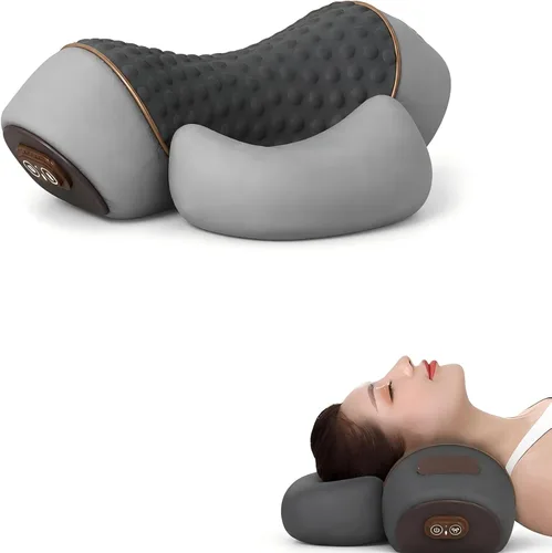 Vista 9 de Almohada de masaje cervical con calefacción 3 en 1 Soporte cervical de espuma viscoelástica Almohada de relajación para el hogar y la oficina