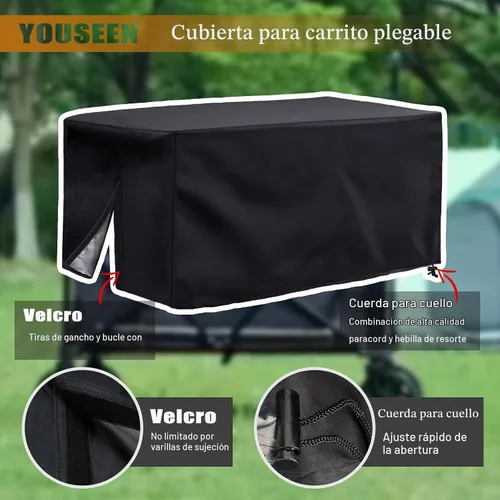 Vista 2 de Cubierta plegable para vagón de 38" x 22" x 20" Cubierta resistente