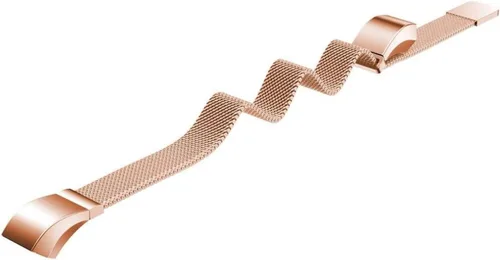 Vista 4 de Bandas de metal compatibles con Fitbit Alta/Fitbit Alta HR, malla de bucle de acero inoxidable transpirable, pulsera magnética ajustable para Oro