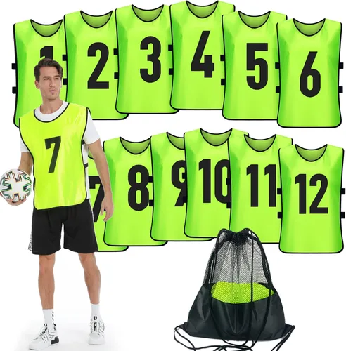 Vista 14 de Scrimmage - Chaleco de entrenamiento (12 unidades) para deportes de equipo, camisetas para adultos y jóvenes, baberos de fútbol, camisetas