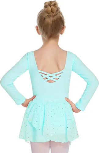 Vista 26 de Arshiner Vestido de ballet clásico de manga larga para niñas Negro