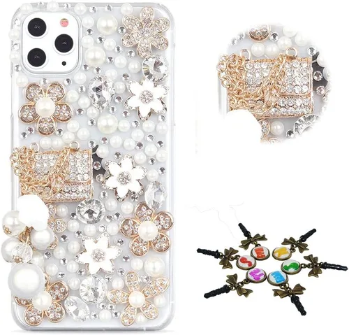 Vista 18 de Sparkle - Funda para teléfono compatible con iPhone 11, elegante, hecha a mano en 3D, con diseño de diamantes de imitación, diseño de diamantes