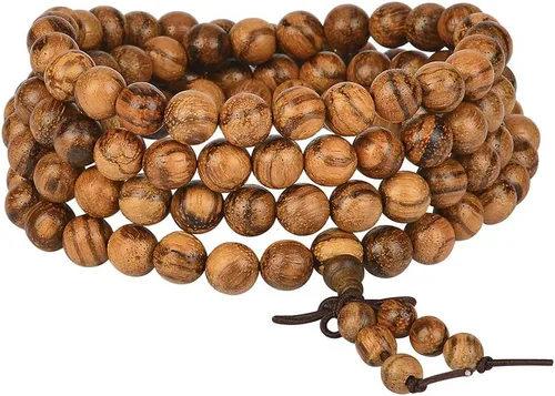 Vista 48 de Mala Beads Pulsera 108 0.315 in Meditación Sándalo Elástico..