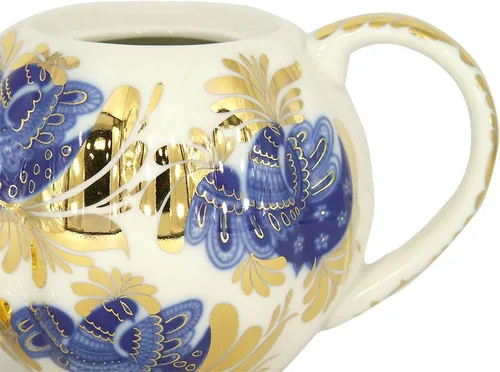 Vista 5 de Lomonosov - Tetera de porcelana con diseño de tulipán, 3 tazas de 20 onzas, 20.3 fl oz