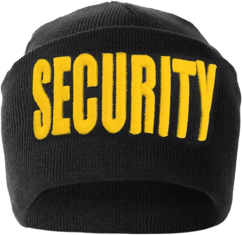 Vista 4 de First Class Emblema de seguridad bordado y reflectante de seguridad y gorros lisos Negro