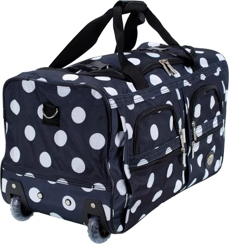 Vista 5 de Rockland Rolling Duffel Bag, Black, 22" Negro (Blackdot)