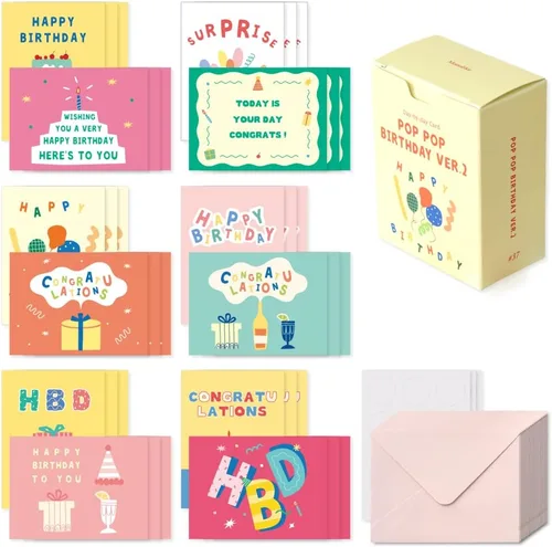 Vista 12 de Monolike Tarjeta Día a Día, 105 Luna - Mezcla de 48 mini tarjetas individuales, 24 sobres Paquete