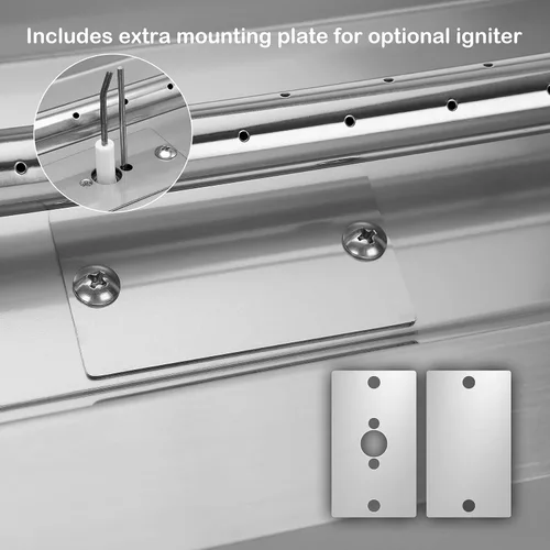 Vista 3 de Stanbroil Fogata rectangular de gas desplegable de 24 x 8 pulgadas con kit de encendido por chispa, 304 SS, versión de gas propano, 90,000 BTU máximo