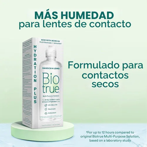 Vista 2 de Biotrue Solución para lentes de contacto Hydration Plus + gotas rehidratantes para lentes de contacto