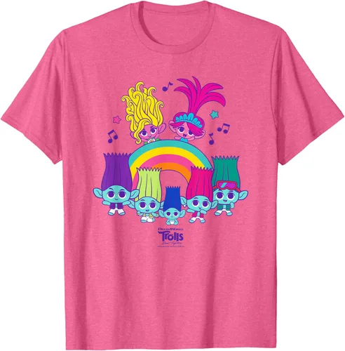 Vista 23 de Camiseta DreamWorks Trolls Band Together BroZone Poppy Viva Rainbow Negro