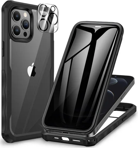 Vista 92 de CENHUFO Funda de privacidad para iPhone 11 Pro, funda de cuerpo completo con protector de pantalla de privacidad de vidrio templado 9H integrado