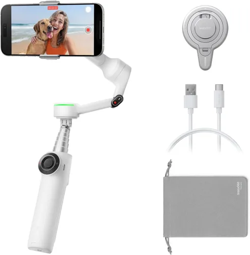 Vista 16 de Insta360 Flow 2 Pro AI Tracker Bundle gris – Primer cardán de teléfono AI en la industria con Apple DockKit, seguimiento pionero de 360º panorámica