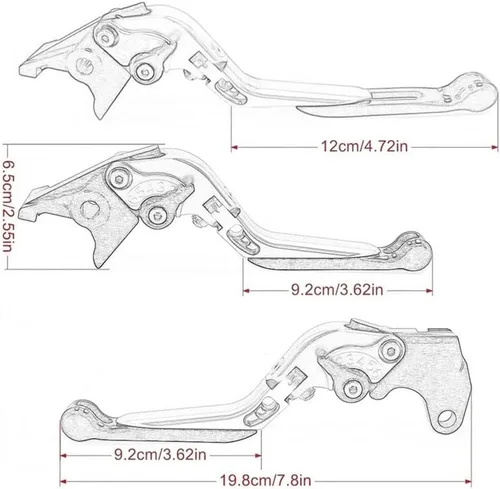 Vista 3 de Front Brake Lever for FZ8 FZ-8 2011 2012 2013 2014 2015 2016-2020 Motorcycle Adjustable Folding Extendable Brake Clutch Levers Handle