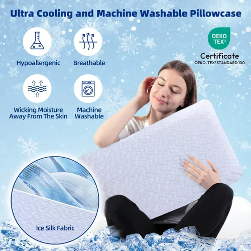 Vista 7 de Almohada ajustable de espuma viscoelástica fina – 4 alturas de 1.2 a 4.8 pulgadas, almohada cervical para aliviar el dolor de cuello, almohada