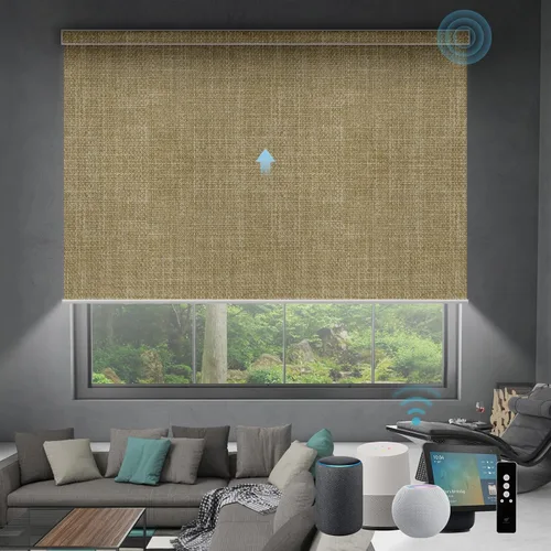 Vista 75 de SmartWings Persianas Motorizadas con Sombras para Ventana Control Remoto Funciona con Thread Apple Homekit Z-Wave Alexa 100% Blackout de Doble Cara
