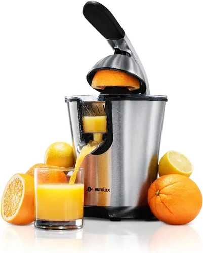 Vista 3 de Eurolux Exprimidor eléctrico de naranja Exprimidor de cítricos profesional de acero inoxidable con mango de agarre suave para exprimir sin
