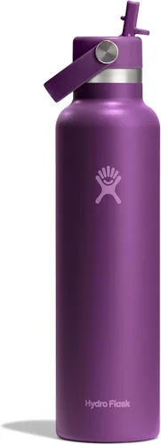 Vista 14 de Hydro Flask Botella de agua – Acero inoxidable aislado – Tapa flexible con pajita de boca estándar, antiderrames, a prueba de fugas y recargable