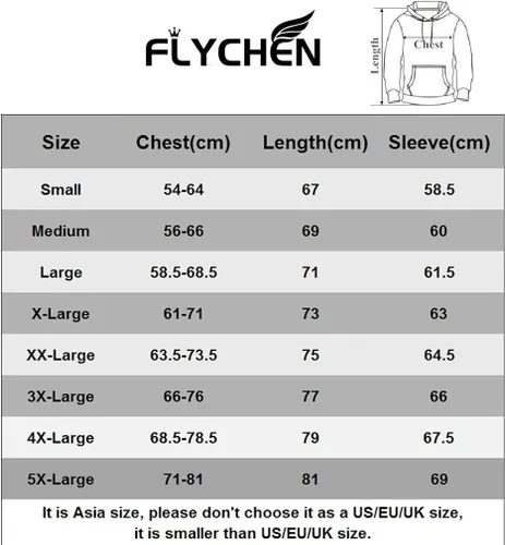 Vista 6 de FLYCHEN Sudadera con capucha unisex con estampado 3D de la NASA para hombre