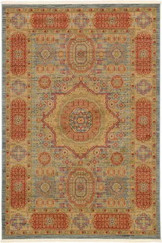 Vista 29 de Unique Loom Palace Collection - Alfombra bohemia tradicional, medallón, vintage (2 pies x 3 pies, rectangular, azul claro/bronceado)