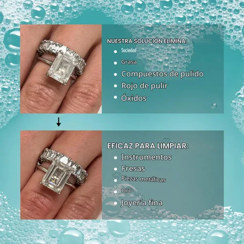 Vista 4 de GemOro Solución Concentrada de Limpiador de Joyas para Máquinas Ultrasónicas Líquido de Limpieza de Rendimiento Profesional Limpia Anillos