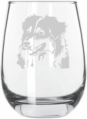 Vista 186 de Shar Pei (chino) - Vaso de vino sin tallo grabado para perro, 15.25 onzas