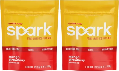 Vista 9 de AdvoCare Spark Energy & Focus, sin azúcar, frambuesa azul, 14 barras Suplemento de vitaminas y aminoácidos, fórmula sin azúcar que apoya la energía