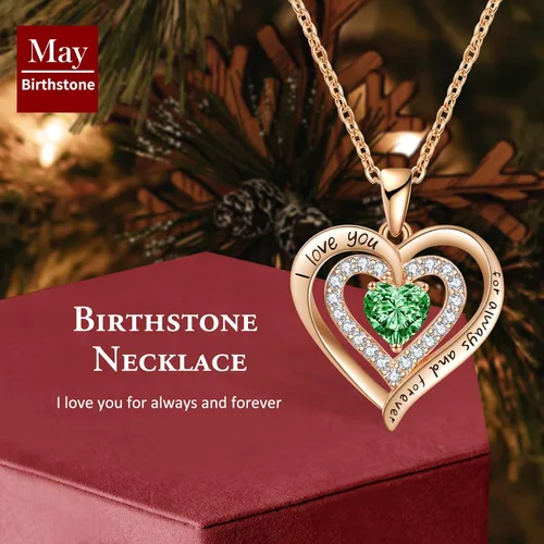 Vista 3 de Birthstone Jewelry Necklace for Women on Birthday Anniversary Presents for Wife Women Necklaces for Valentine's Day, Christmas, Mother's Day