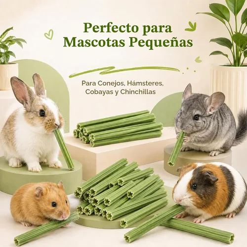 Vista 4 de 35 palitos masticables de conejo, juguetes molares para conejillos