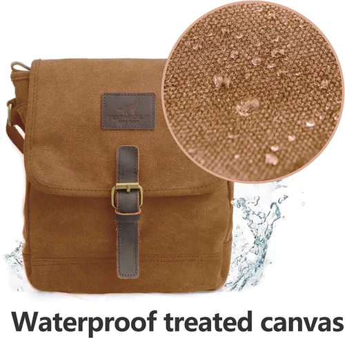 Vista 2 de Bolsa de mensajero de lona pequeña bolsa cruzada casual viaje herramientas de trabajo bolsa de hombro bolsa de mano teléfono teléfono antirrobo
