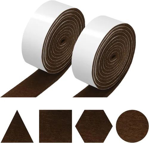 Vista 14 de Shappy Paquete de 2 tiras de fieltro con parte trasera adhesiva, rollo de cinta de fieltro, antideslizantes, autoadhesivas, cortables para muebles