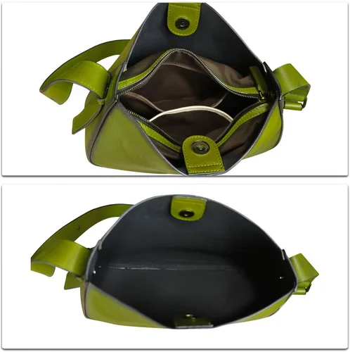 Vista 7 de Bolso bandolera de cuero genuino para mujer, bolso vintage hecho a mano, bolso retro de diseñador Hobo, bolso cruzado