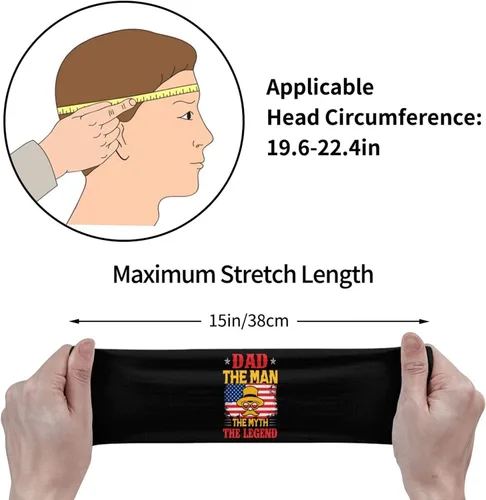 Vista 7 de Dad The Man The Myth The Legend Headband for Men Women Sports Sweatband for Fitness Exercise Moisture Wicking Running Yoga Hairbands