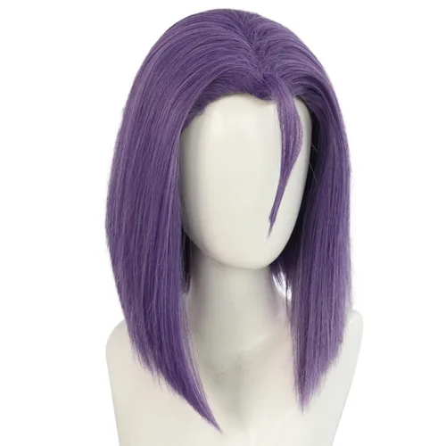 Vista 3 de Pelucas de cosplay moradas para mujeres y hombres, pelucas cortas Púrpura