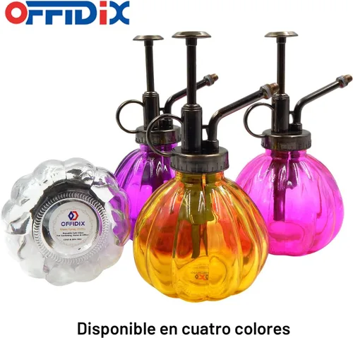 Vista 7 de OFFIDIX Botella rociadora de vidrio transparente, 6.3 pulgadas de alto, estilo vintage con bomba superior de plástico de bronce, regadera de vidrio