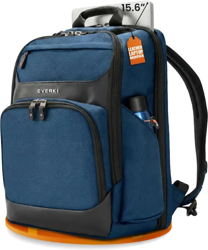 Vista 10 de EVERKI Onyx Mochila para portátil de negocios – Bolso de cuero balístico y nylon duradero, diseño apto para viajes, espacio dedicado para portátiles
