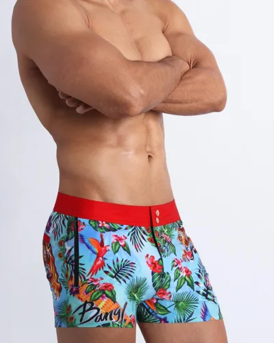 Vista 69 de Bang Men's Swimwear - Beach Shorts - Stretchy Quick-Dry All-Use Premium Swimsuit Trunk Square Cut