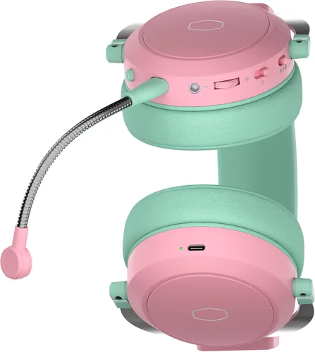 Vista 5 de Cooler Master CH351 Macaron - Auriculares inalámbricos para juegos con orejeras – Sonido envolvente 3D, ligeros, 2.4GHz Bluetooth, controladores