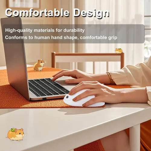 Vista 8 de Ratón inalámbrico lindo ratón de hámster de animales de dibujos animados con receptor USB 2.4 GHz, óptico, portátil, pequeño, silencioso, Kawaii