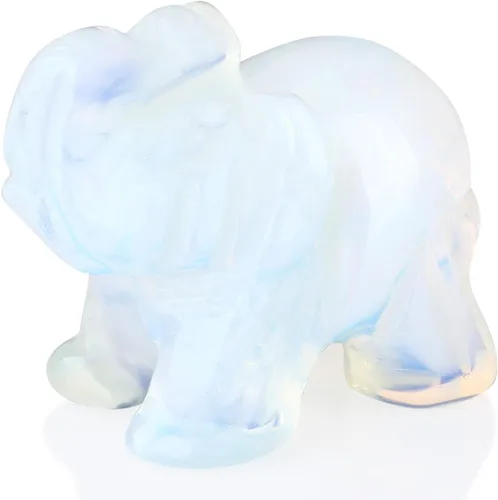 Vista 20 de Decoración de elefante de cuarzo rosa, cristales rosados, piedras curativas, figura de bolsillo, estatua de cristal natural, escultura tallada a