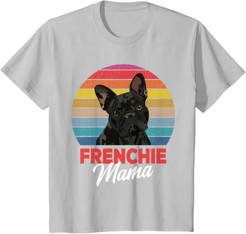 Vista 35 de Frenchie Mama - Camiseta divertida de regalo para niñas y perros Bulldog Francés, Negro, S